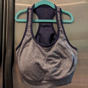 Women's Gray and Black Sports Bra